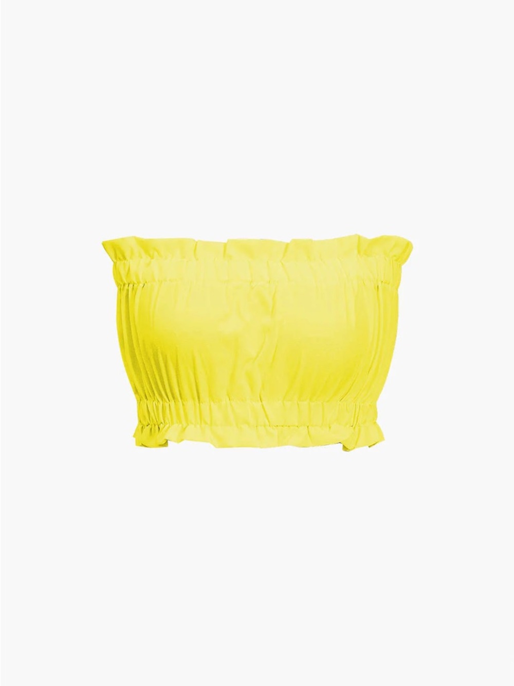 Smocked High-Waist Wide Leg Pants - Yellow - Picture 2 of 7